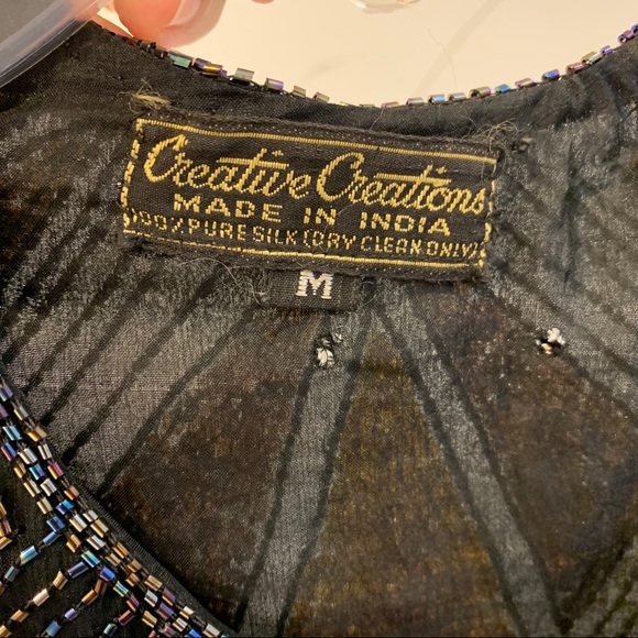 Beaded Evening Gown with Matching Jacket, Medium - Picture 10 of 11